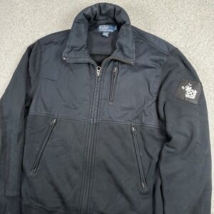 Polo‎ Ralph Lauren Jacket Mens Black Full Zip Anchor Patch Nautical Yacht Large